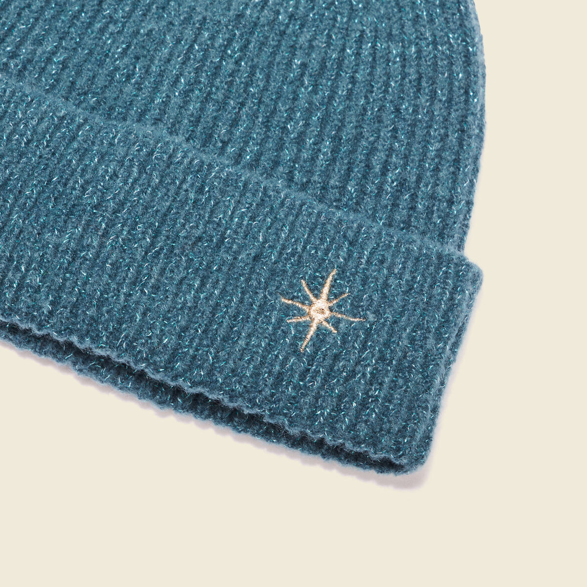 Bonnet tricoté vert canard femme