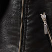 Blouson biker simili cuir noir femme