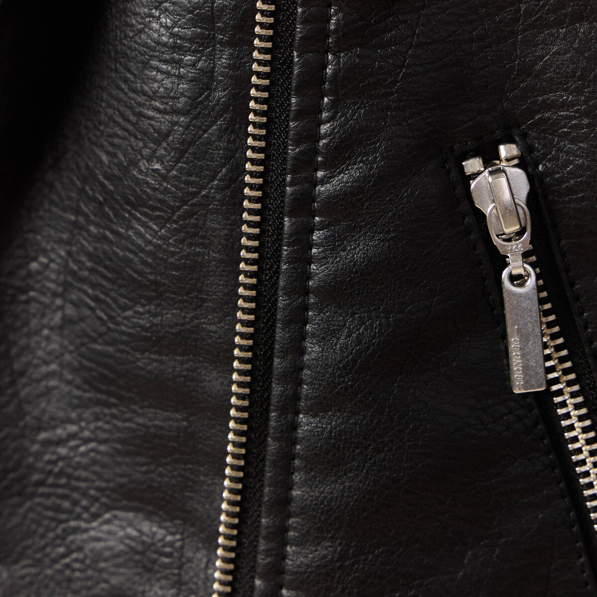 Blouson biker simili cuir noir femme