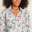 Chemise droite manches longues bleu femme