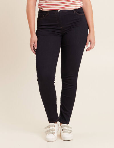 Jean magique ajusté taille standard denim brut femme