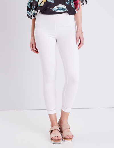 Legging taille haute blanc femme