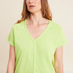 T-shirt tresse manches courtes vert anis femme