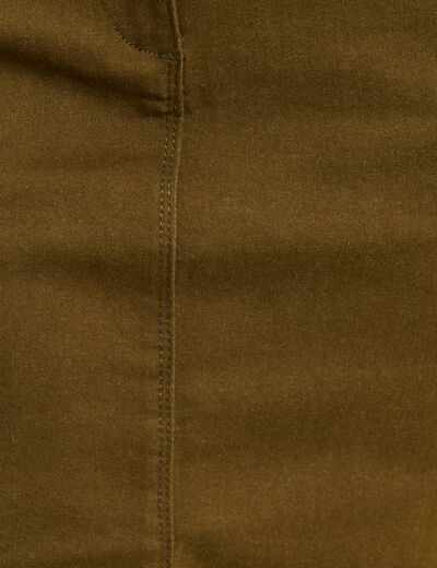 Jupe droite vert olive femme