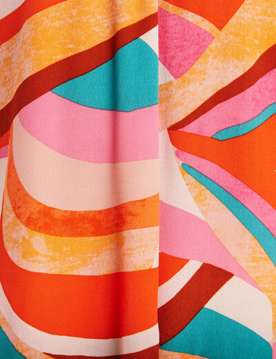 Blouse manches courtes multicolore femme