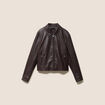 Veste doubl&eacute;e marron fonc&eacute; femme