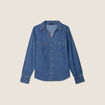 Chemise manches longues jean denim stone femme