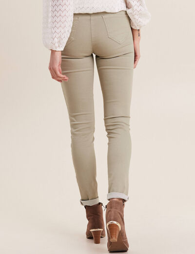 Pantalon léger taille haute long vert clair femme