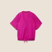 Chemisette effet boule manches courtes violet clair femme
