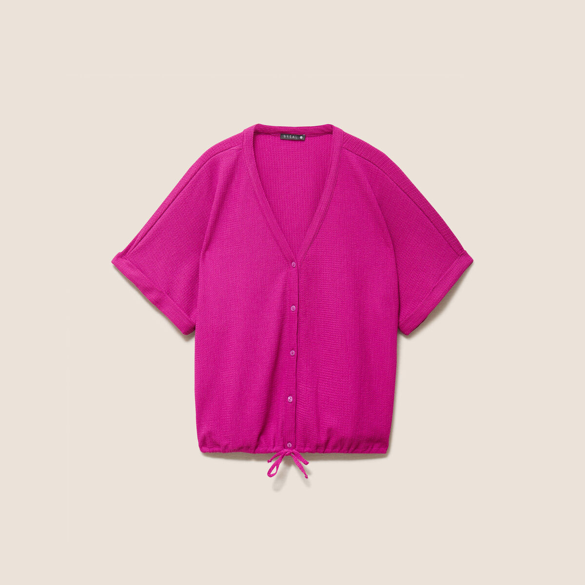 Chemisette effet boule manches courtes violet clair femme