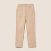 Pantalon boyfriend taille haute sable femme