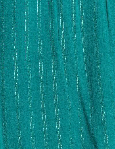 Robe longue droite fluide vert canard femme