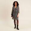 Robe z&eacute;br&eacute;e &agrave; sequins &eacute;vas&eacute;e noir femme