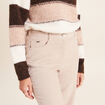Jean taille haute en velours sable femme