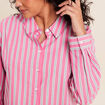 Chemise manches longues en coton strass rose femme