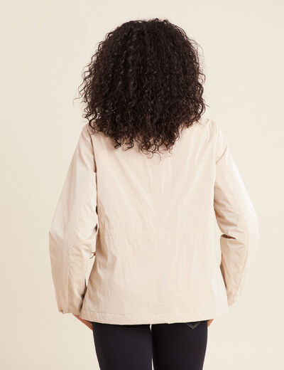 Coupe-vent court zippé sable femme
