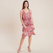 Robe évasée volantée multicolore femme
