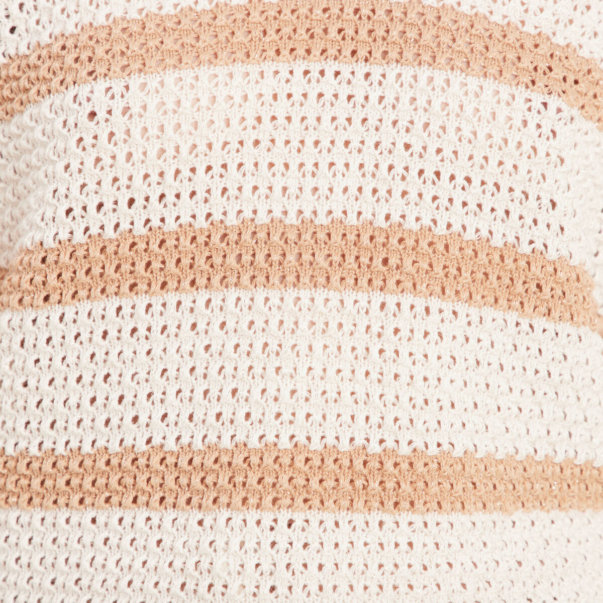 Pull manches longues ajouré blanc femme