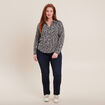 Jean ajusté taille haute denim brut femme