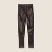 Pantalon ajusté couleur bronze femme