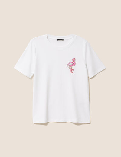 T-shirt manches courtes blanc femme
