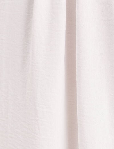 Blouse col v manches longues fluide ecru femme