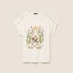 T-shirt col rond manches courtes ecru femme