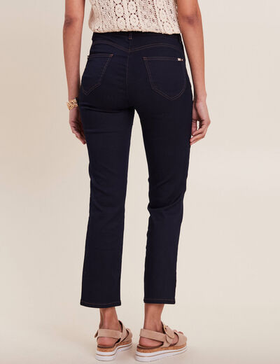 Jean droit taille haute 7/8ème denim brut femme