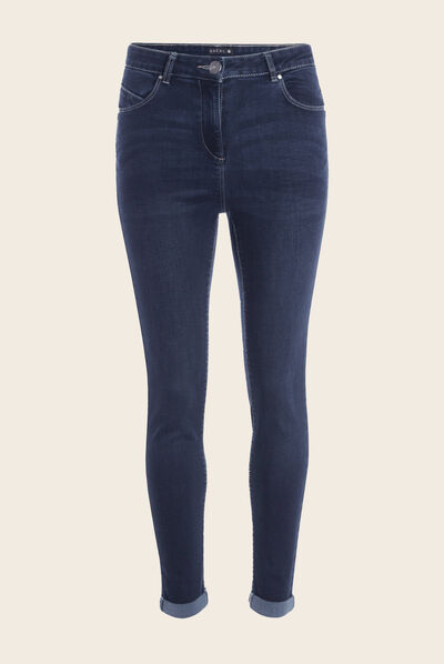 Jeans ajusté taille standard denim brut femme