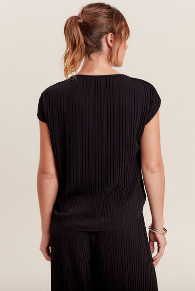 T-shirt manches courtes noir femme