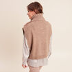 Pull sans manches col roul&eacute; marron femme