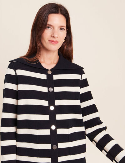 Gilet r&eacute;versible en maille noir femme