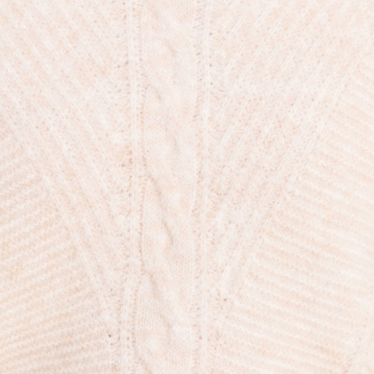 Pull bi-mati&egrave;re col chemise ecru femme