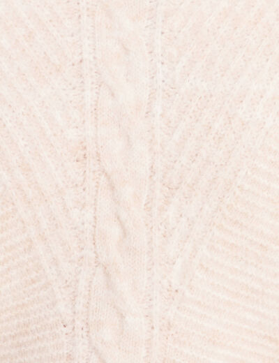Pull bi-mati&egrave;re col chemise ecru femme