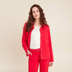 Veste cintr&eacute;e boutonn&eacute;e rouge femme
