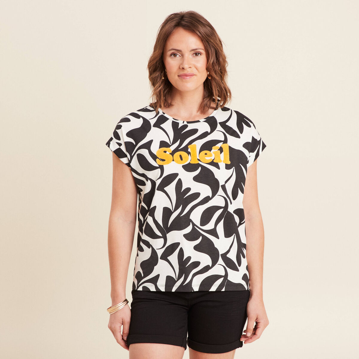 T-shirt manches courtes noir femme