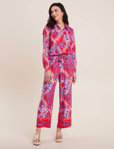 Chemise manches longues rouge femme