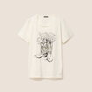 T-shirt cintré court manches courtes ecru femme