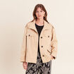 Trench col montant doubl&eacute; beige femme