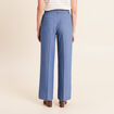 Pantalon coupe large taille haute fluide denim double stone femme