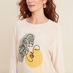 Pull manches longues creme femme