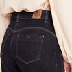 Jean droit taille haute 7/8&egrave;me denim brut femme