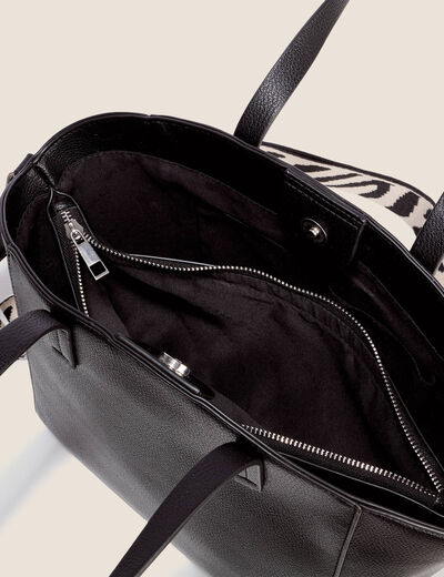 Sac en bandouli&egrave;re doubl&eacute; noir femme