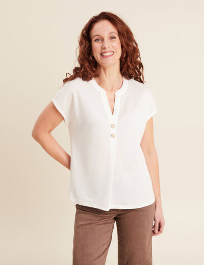 T-shirt manches courtes ecru femme