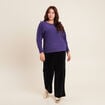 Pantalon large velours noir femme