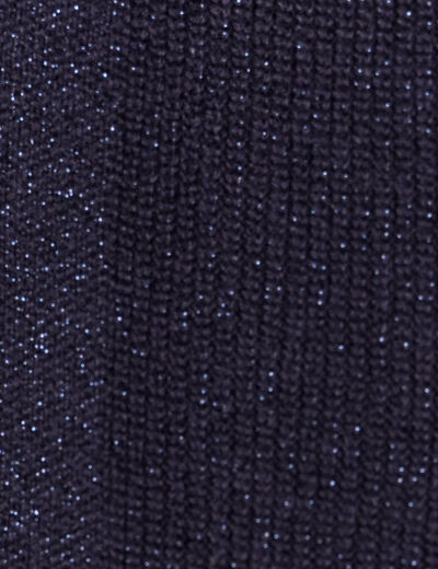 Gilet manches longues brillant bleu marine femme