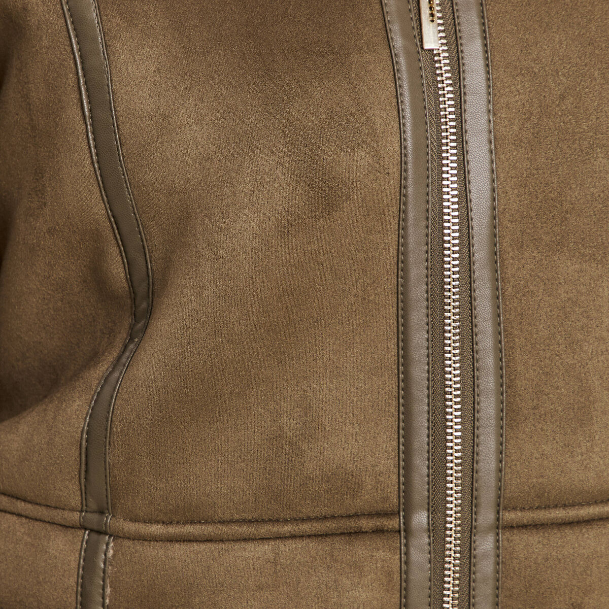 Manteau cintr&eacute; mi-long vert kaki femme