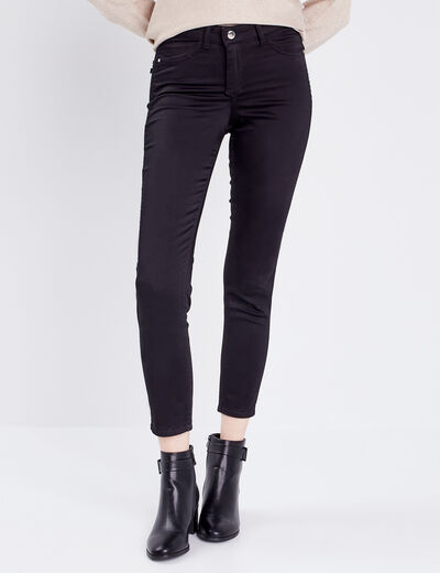 Pantalon ajusté réversible noir femme