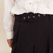 Pantalon droit 7/8&egrave;me taille haute noir femme