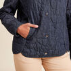 Doudoune doubl&eacute;e sans col denim brut femme